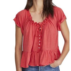 FREE PEOPLE Women’s Red Cap Sleeve Charlie Top Size: M